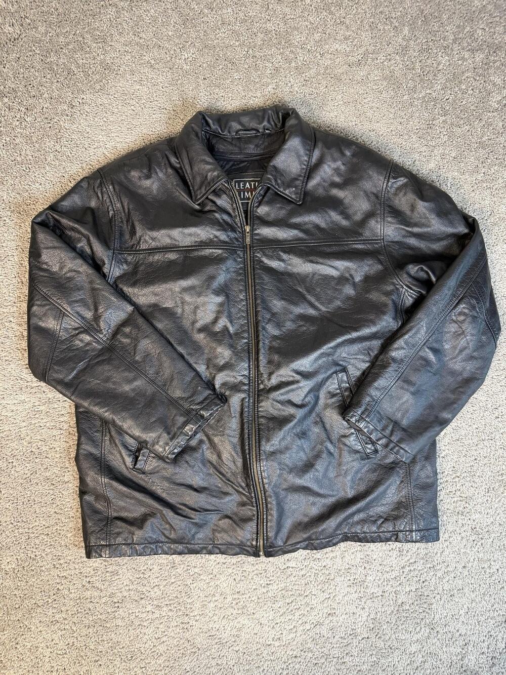 Leather Limited Jacket Mens 2XLT Black Bomber Lined Quilted Insulated Full Zip
